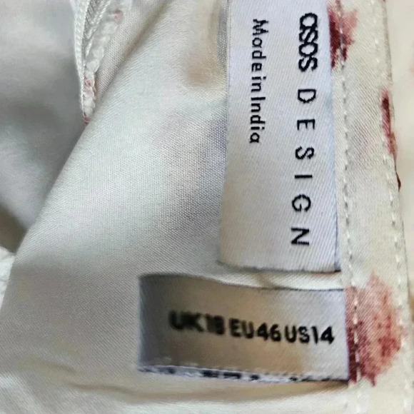 ASOS Designs Tiered Ruffle Floral Cocktail Dress sz 14 NWOT - Picture 6 of 7